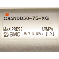 SMC C95NDB50-75-XG Pneumatic Air Cylinder Rod Lock 75mm Stroke 50mm Bore Dia