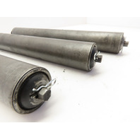 Lot of 3  HD 2"x16"Gravity Conveyor Rollers Ball Bearing 7/16"Hex Axle Saw Feed
