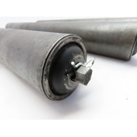 Lot of 3  HD 2"x16"Gravity Conveyor Rollers Ball Bearing 7/16"Hex Axle Saw Feed