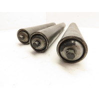 Lot of 3  HD 2"x16"Gravity Conveyor Rollers Ball Bearing 7/16"Hex Axle Saw Feed