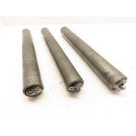 Lot of 3  HD 2"x16"Gravity Conveyor Rollers Ball Bearing 7/16"Hex Axle Saw Feed