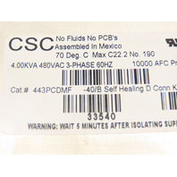 CSC 443PCDMF Self Healing Capacitor 4.00KVA 480VAC 3-PH 60HZ