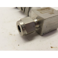 Whitey SS-21RS4 316 Stainless Steel Needle Valve 3000 PSI 1/4" Tube compression