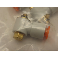 (Lot of 6) SMC KQ2L08-00 PUSH TO CONNECT 90deg ELBOW 10/32thrd  1/4" TUBE