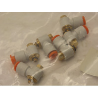 (Lot of 6) SMC KQ2L08-00 PUSH TO CONNECT 90deg ELBOW 10/32thrd  1/4" TUBE