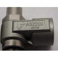 SMC AS2200-G02-X396 Pneumatic Flow Control Regulator 1/4" Male 1/4" Female.