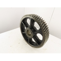 19-1/4"O.D.  3-3/4"W 63 Tooth 120LB Cast Iron Spoked Industrial Bevel Spur Gear