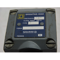 SQUARE D LIMIT SWITCH 9007C54B2 SERIES A W/TYPE B OPERATING HEAD