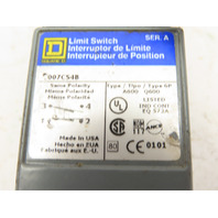 SQUARE D LIMIT SWITCH 9007C54B2 SERIES A W/TYPE B OPERATING HEAD EA-2 Roller Arm