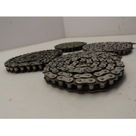 Used SS 304 Stainless Steel ANSI ROLLER CHAIN No. 4-R Riv 17 FT in 4 pc