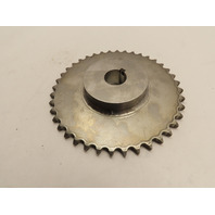 ANSI #40 Roller Chain Sprocket 36 Tooth Stainless Steel 1" Bore W/1/4" Key