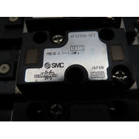 SMC VFS2100 2200 2400 2600-5FZ Pneumatic 9-Valve Bank 24vdc Coils 1/4" Npt Ports