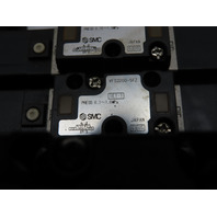 SMC VFS2100 2200 2400 2600-5FZ Pneumatic 9-Valve Bank 24vdc Coils 1/4" Npt Ports