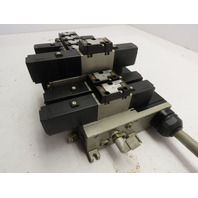 SMC VFS2100 2200 2400 2600-5FZ Pneumatic 9-Valve Bank 24vdc Coils 1/4" Npt Ports