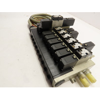SMC VFS2100 2200 2400 2600-5FZ Pneumatic 9-Valve Bank 24vdc Coils 1/4" Npt Ports