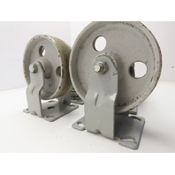 Fairbanks 136 6x2 2-Swivel 2-Ridgid Castor Wheel Set Semi Steel Cast Iron
