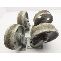 Fairbanks 136 6x2 2-Swivel 2-Ridgid Castor Wheel Set Semi Steel Cast Iron
