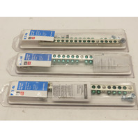 Qty-3 Eaton GBK1420CS 14 Terminal Ground Bar kits #2/0 lug  with 14 terminals