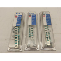 Qty-3 Eaton GBK1020CS 10 Terminal Ground Bar kits #2/0 lug  with 10 terminals