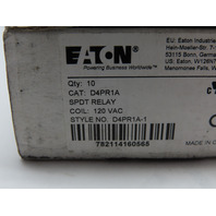 D4PR1A - Eaton General Purpose Relay 10A 120V Coil SPDT Plug-In D4 Series