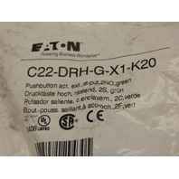 Eaton C22-D-G-X1-K20 22mm Green Pushbutton Momentary 2NO Non-Illuminated Switch