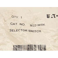 EATON MOELLER M22-WRK3 SELECTOR SWITCH MAINTAINED 22.5MM
