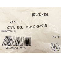 QTY 2 Eaton M22-D-S-K10 Pushbutton Non-Illuminated 1NO Black NEMA 3/3R/4/4X/12