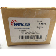 WEILER 13156 3-1/2" Single Row .023 Wire Cup Brush 5/8-11 A.H. (SRA-3) USA Made