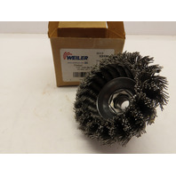 WEILER 13156 3-1/2" Single Row .023 Wire Cup Brush 5/8-11 A.H. (SRA-3) USA Made