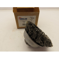 WEILER 13156 3-1/2" Single Row .023 Wire Cup Brush 5/8-11 A.H. (SRA-3) USA Made