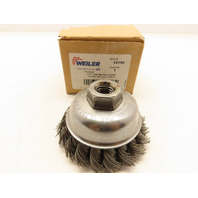 WEILER 13156 3-1/2" Single Row .023 Wire Cup Brush 5/8-11 A.H. (SRA-3) USA Made