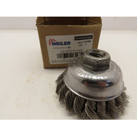 WEILER 3-1/2" Knot .023" SS Stainless Steel Wire Cup Brush 5/8-11 A.H. SRA-3 USA