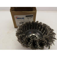 WEILER 3-1/2" Knot .023" SS Stainless Steel Wire Cup Brush 5/8-11 A.H. SRA-3 USA