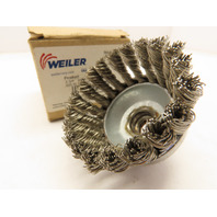 Weiler 94689 2-3/4" Cup Brush .020" Knotted Stainless Steel Wire 5/8"-11 SRA-2