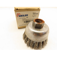 Weiler 94689 2-3/4" Cup Brush .020" Knotted Stainless Steel Wire 5/8"-11 SRA-2