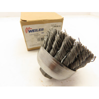 Weiler 13286 94687 Steel 2-3/4" Single Row Knot Wire Cup Brush 5/8"-11 UNC Nut