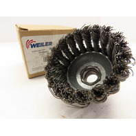 Weiler 13286 94687 Steel 2-3/4" Single Row Knot Wire Cup Brush 5/8"-11 UNC Nut