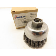 Weiler 13286 94687 Steel 2-3/4" Single Row Knot Wire Cup Brush 5/8"-11 UNC Nut