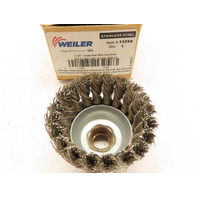 Weiler 13258 2-3/4" Single Row Knot Wire Cup Brush .020" Stainless Steel 5/8"-11