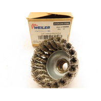 Weiler 13258 2-3/4" Single Row Knot Wire Cup Brush .020" Stainless Steel 5/8"-11