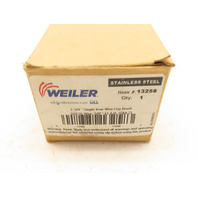 Weiler 13258 2-3/4" Single Row Knot Wire Cup Brush .020" Stainless Steel 5/8"-11