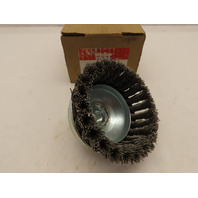 Weiler 36244 Wolverine 4 Knot Wire Cup Brush 0.025 Steel Fill 5/8-11 UNC Nut