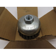 Weiler 36244 Wolverine 4 Knot Wire Cup Brush 0.025 Steel Fill 5/8-11 UNC Nut