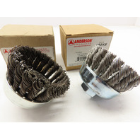 QTY 2 Anderson Product 18215 2 3/4" Hurricane Single Row .020" Wire Cup Brushes