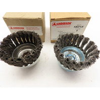QTY 2 Anderson Product 18215 2 3/4" Hurricane Single Row .020" Wire Cup Brushes