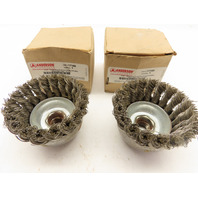 QTY 2 ANDERSON 17165 2 3/4" .020 SS WIRE SINGLE ROW KNOT CUP BRUSHES