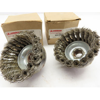 QTY 2 ANDERSON 17165 2 3/4" .020 SS WIRE SINGLE ROW KNOT CUP BRUSHES