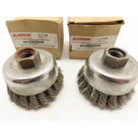 QTY 2 ANDERSON 17165 2 3/4" .020 SS WIRE SINGLE ROW KNOT CUP BRUSHES