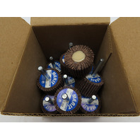 Box of 10 MERIT 08834137340 Mounted Flap Wheels 1-1/2"x 1" 60 Grit 1/4" Shank