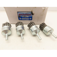 QTY 4 Advantage Knot-Type End Steel Wire Brush 1-1/8"Dia .020"